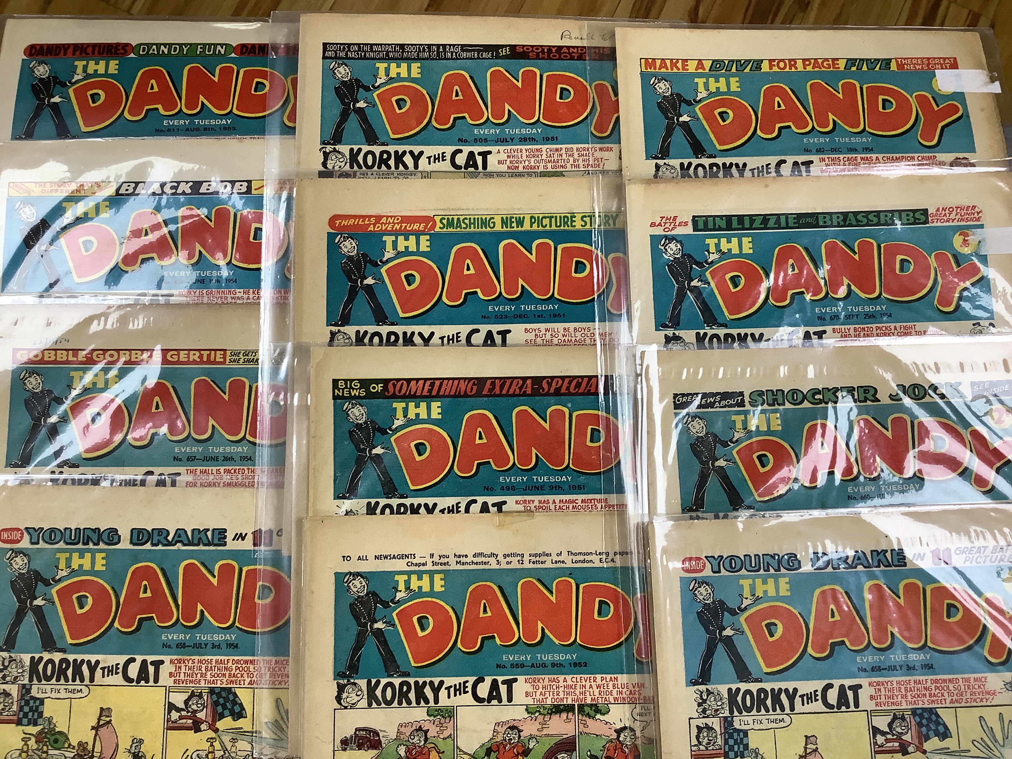 A collection of vintage 1940’s/1950’s comics including ‘Beano’ and ‘The Dandy’